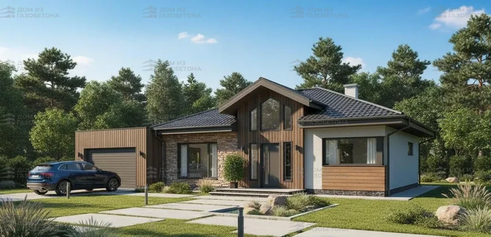 Проект Одноэтажный дом 13 на 14, 128 м2