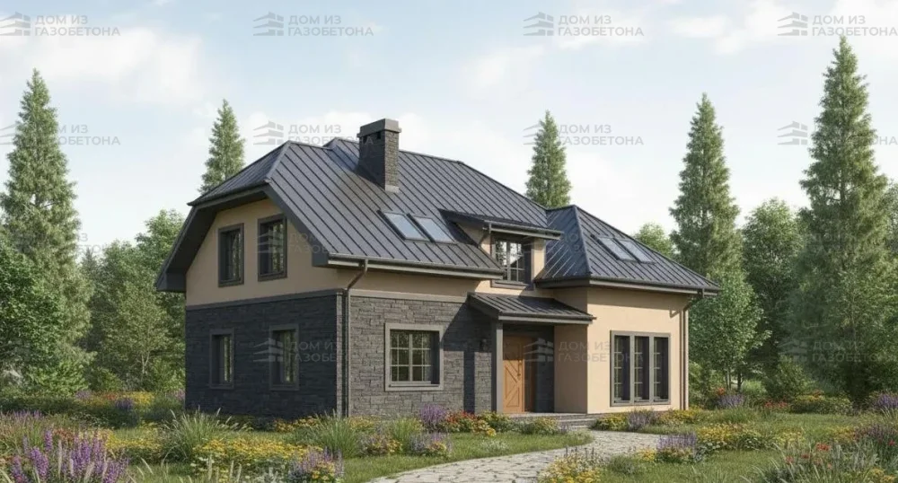 Проект Двухэтажный дом 15 на 12, 160 м2