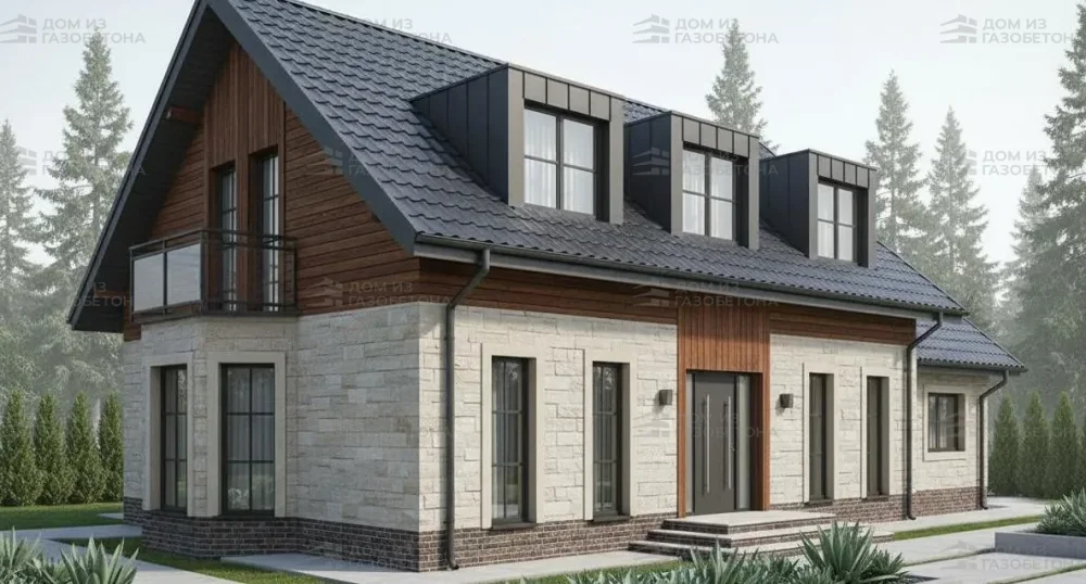 Проект Двухэтажный дом 15 на 11, 181 м2