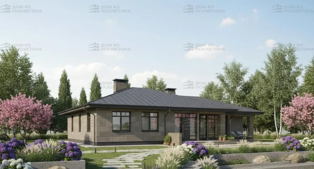 Проект Одноэтажный дом 11 на 19, 142 м2