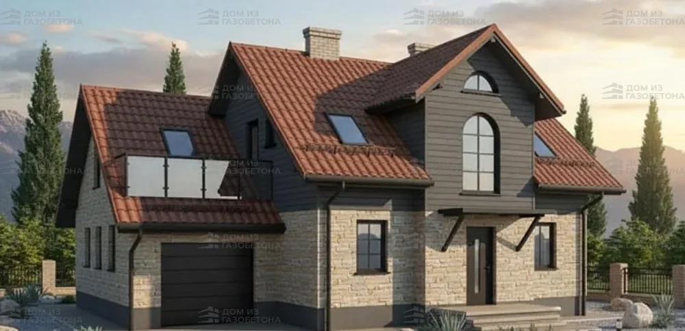 Проект Двухэтажный дом 12 на 12, 168 м2